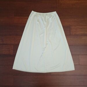 Vintage Vanity Fair Midi 32" Length Lace Trim Slip Women's Size L Ivory USA Made